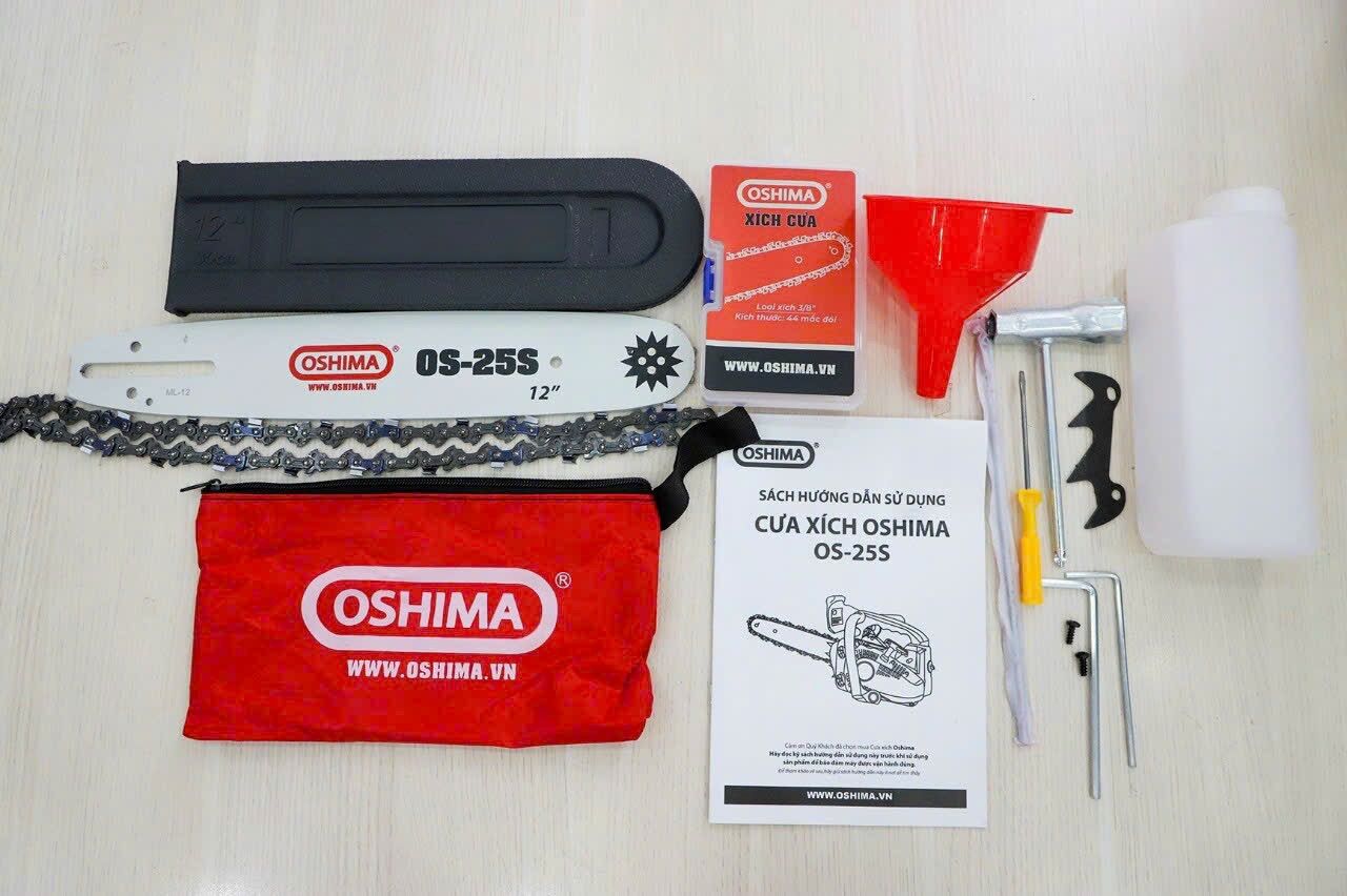 Cưa xích mini Oshima os25s lam dài 30cm, 2 thì