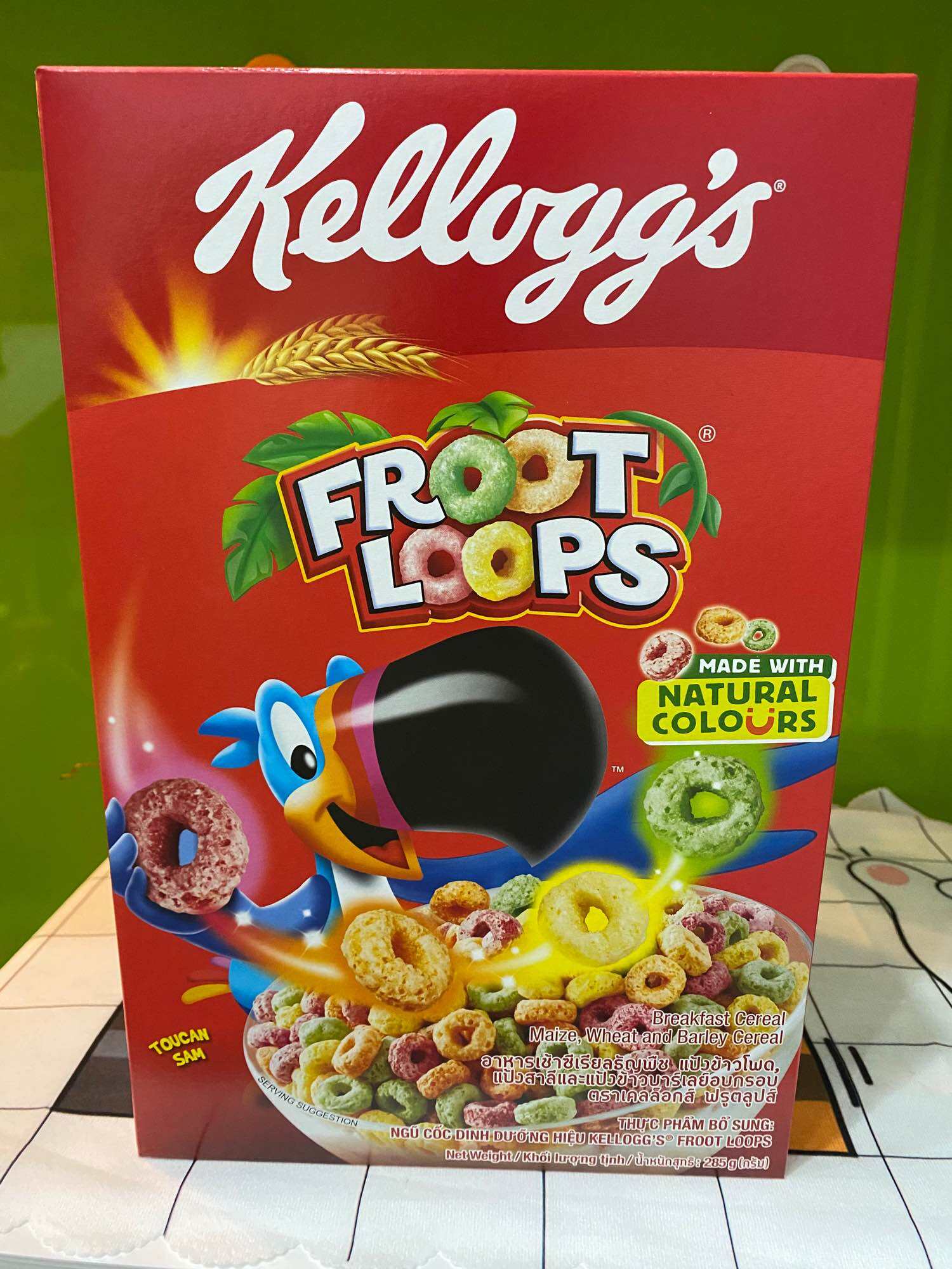 Date 4.2025 Ngũ cốc ăn sáng Kellogg's Froot Loops mẫu mới 285g