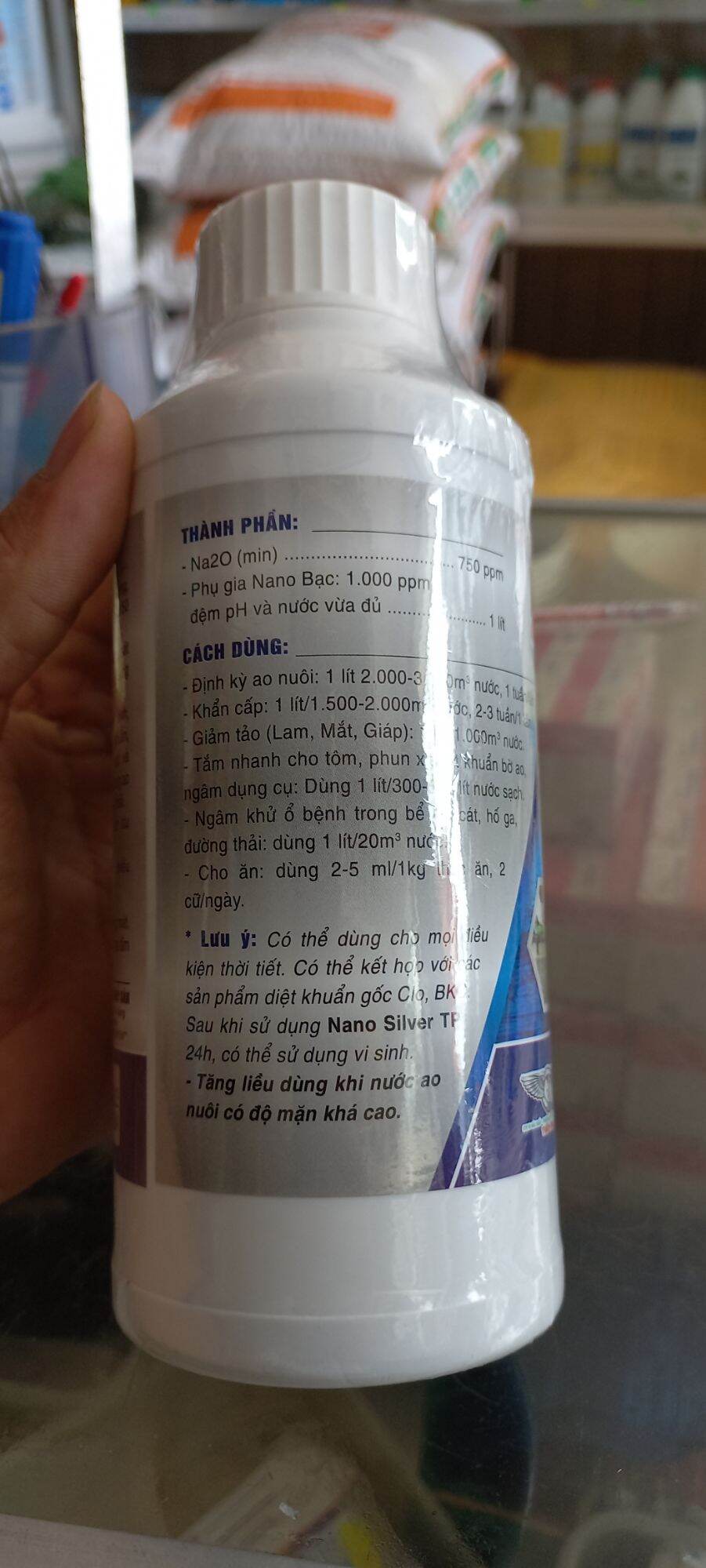 Nano Bạc ( nano silver) diệt khuẩn tôm, ếch lươn. cá 500ml