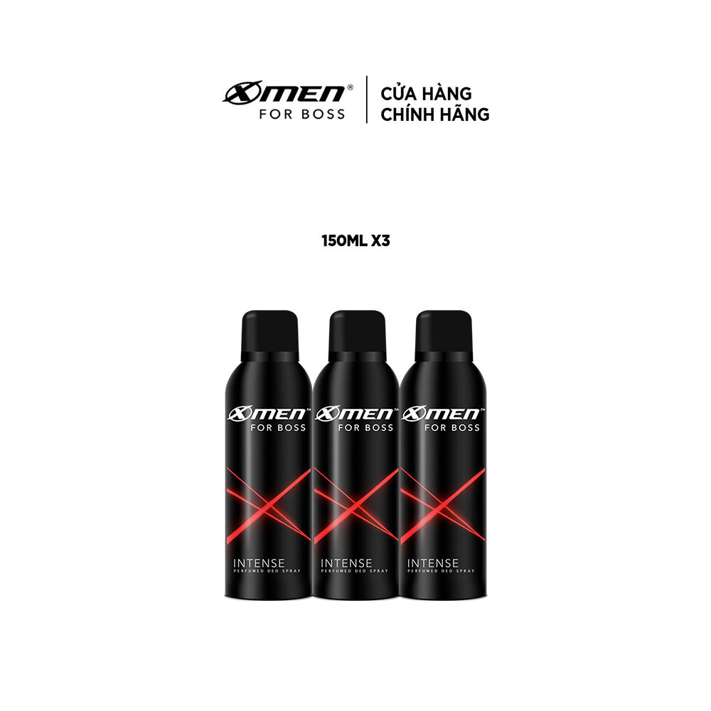 [Mua 1 được 4] Combo 3 Xịt khử mùi X-Men for Boss Intense 150ml/chai