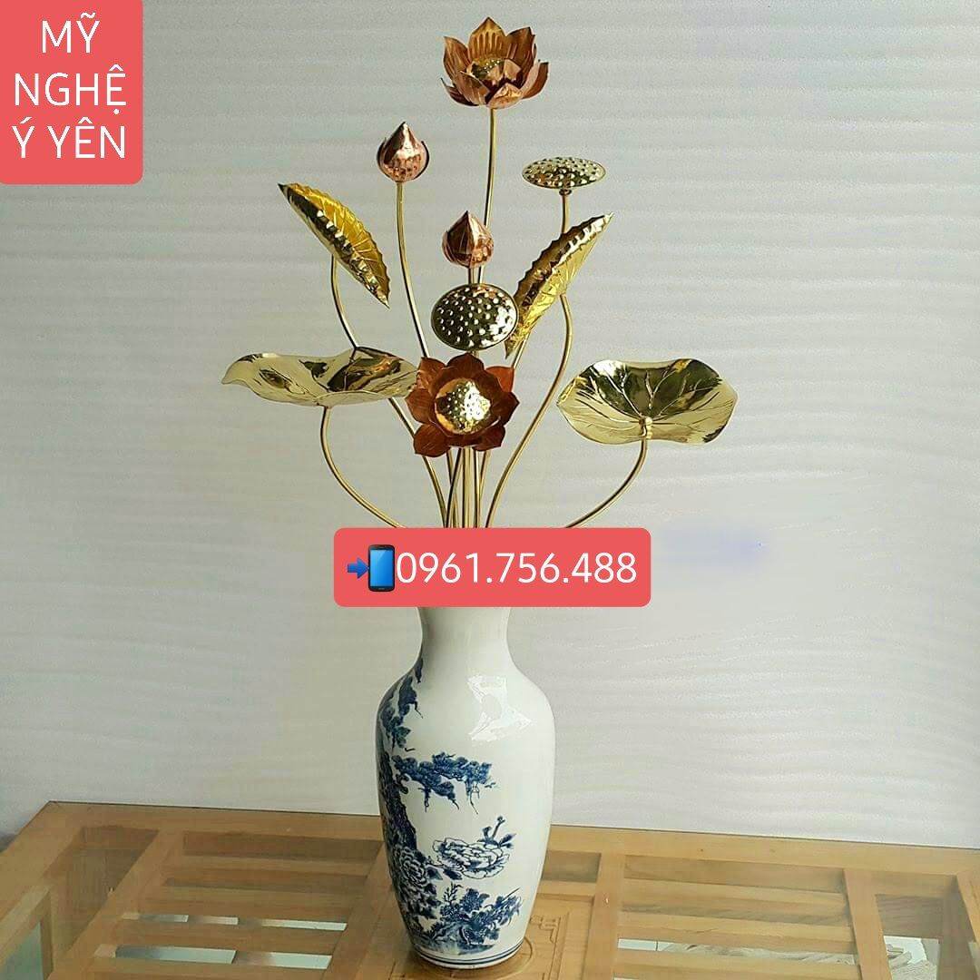 Bó hoa sen đồng vàng 10 cành kiểu
