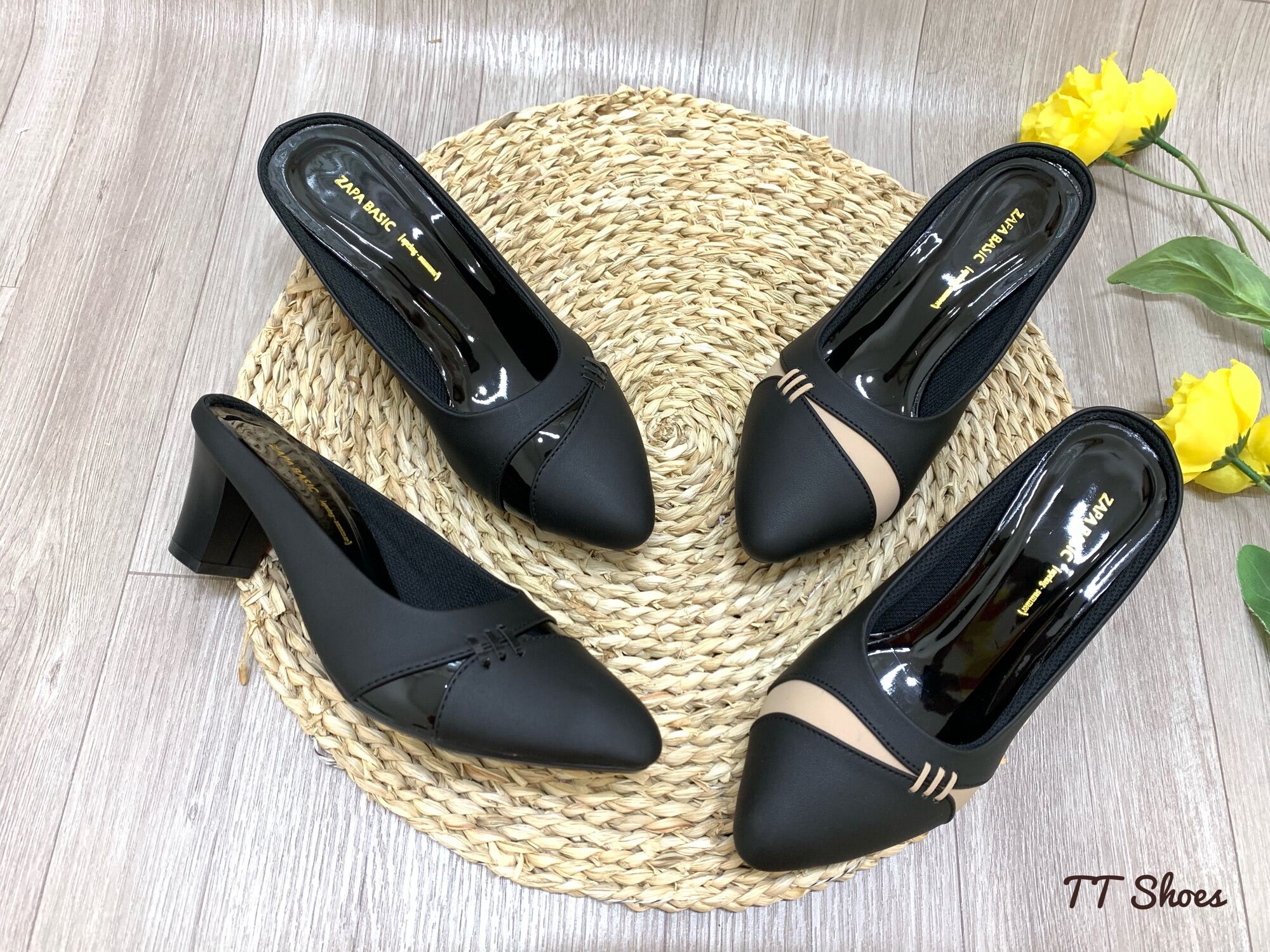 Giày sục big size 5 cm phối màu đế chống trượt TT Shoes Chin005