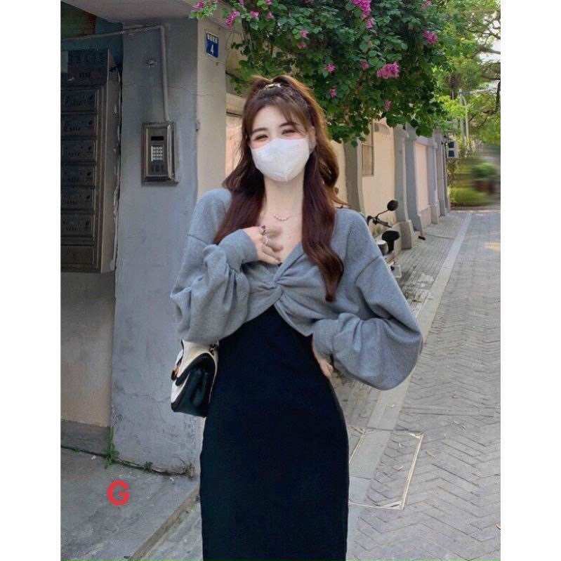  Set đầm maxi 2s khèn áo khoác ngoài dễ thương - đầm siêu hack dáng- nữ tính cute- BN14 