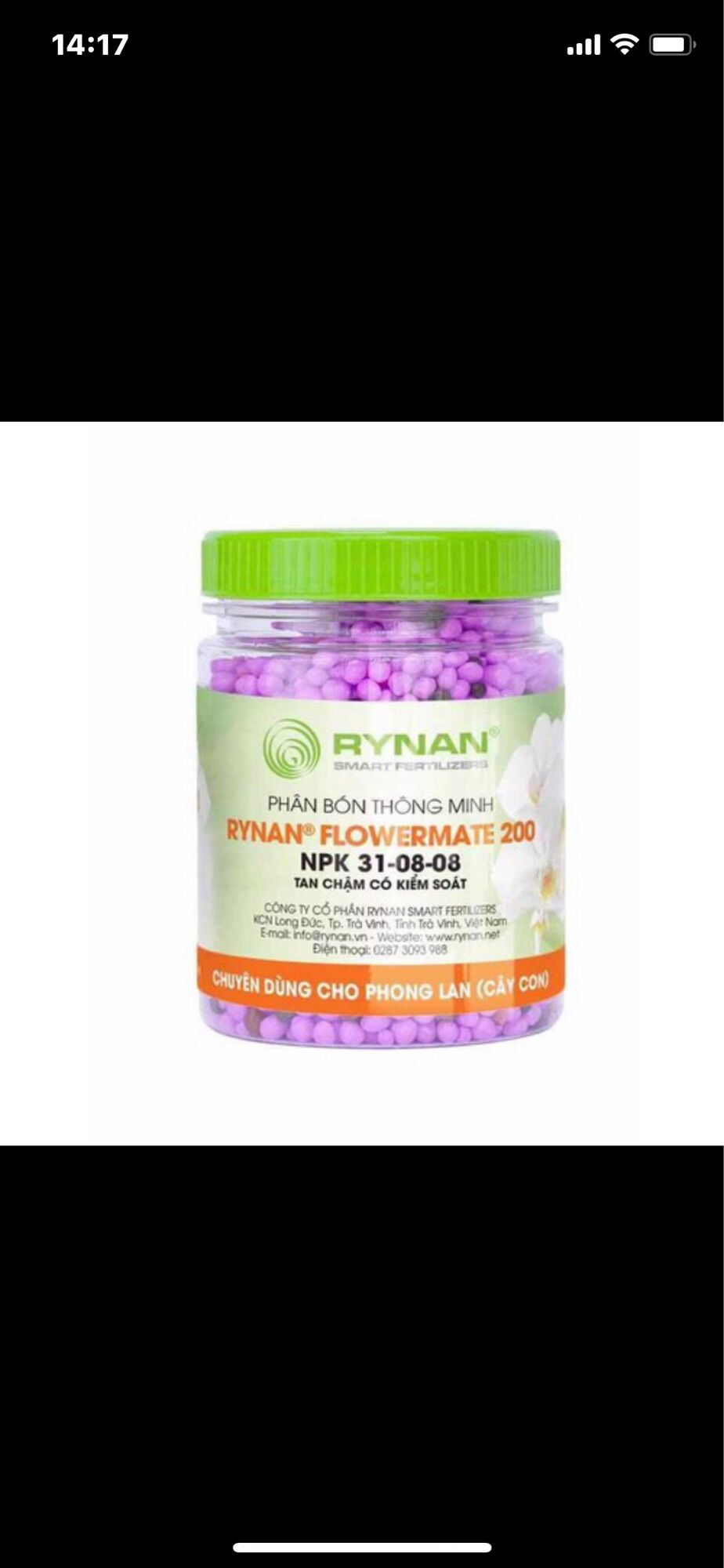 Phân bón thông minh tan chậm rynan 31-08-08 150g
