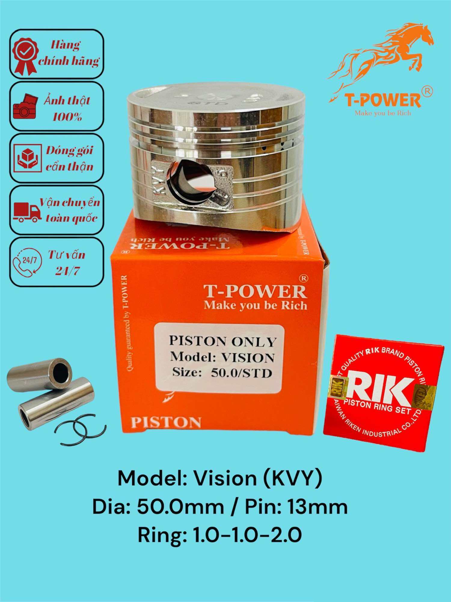 Bộ Piston xe máy Vision (KVY)