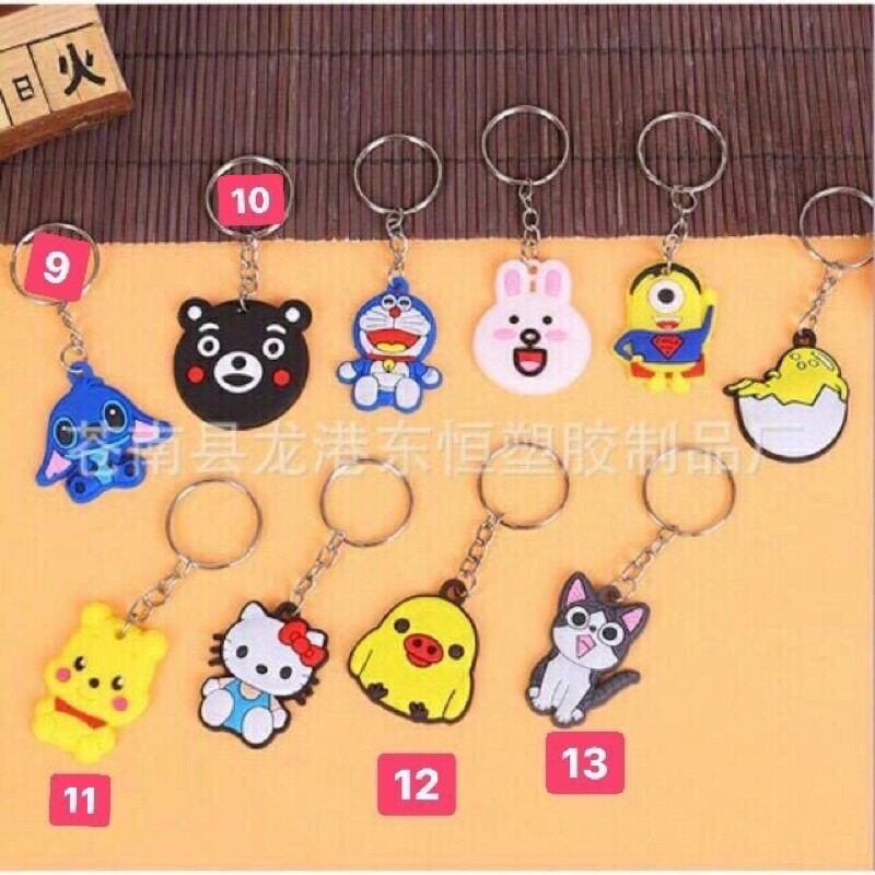Combo 100 Móc Khoá Một Mặt Silicon Cute Dễ Thương Siêu Bền