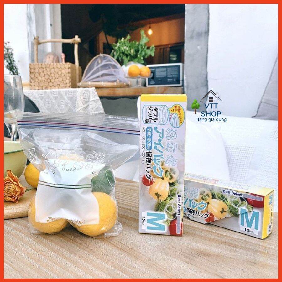 Set 3 hộp túi zip đựng thực phẩm Nhật Bản