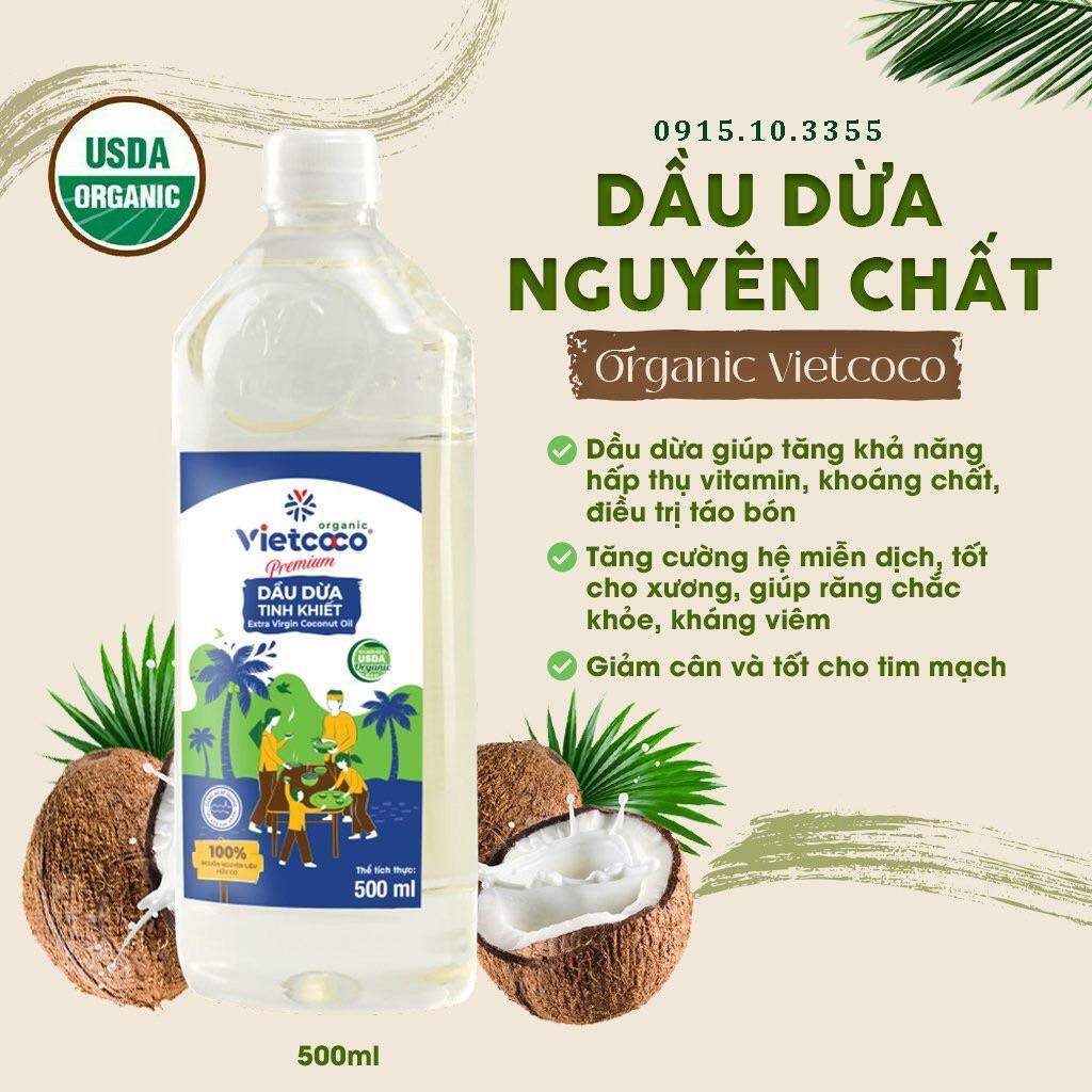 Dầu Dừa Nguyên Chất 100% Tinh Khiết Organic Vietcoco