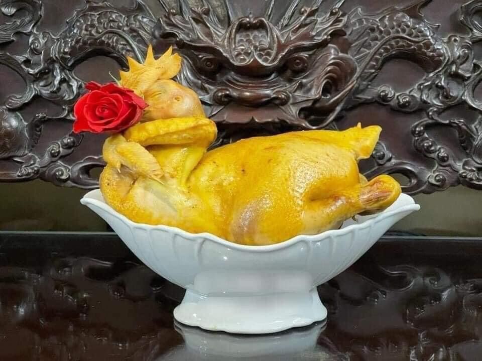 Bát thuyền đựng gà gốm sứ