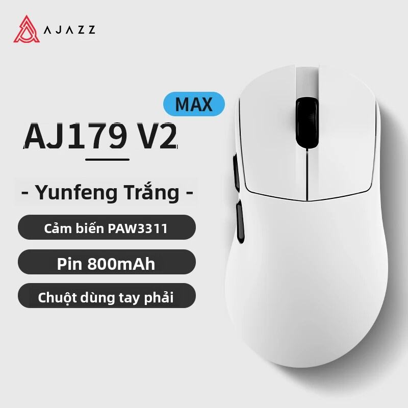 AJAZZ AJ179 V2 MAX Tay Phải 3 Chế Độ Chuột 56G Nhẹ PAW3311 Cảm Biến Huanuo Micro Switch Telink Micro