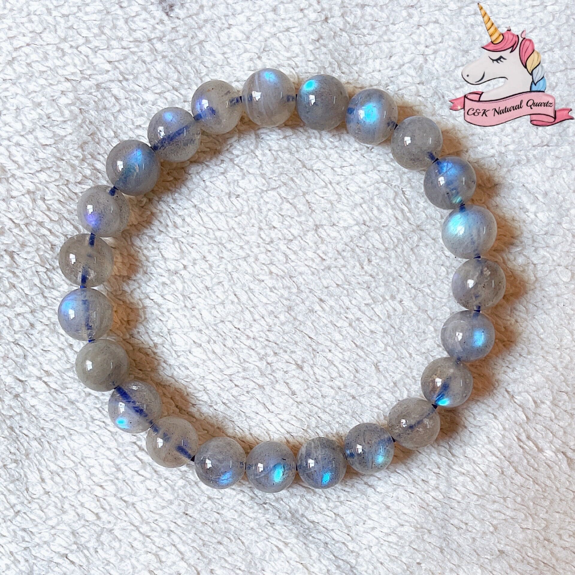 Đá Xà Cừ/ Hắc Nguyệt Quang/ Labradorite/ 6-11mm/ Thạch anh thiên nhiên 100%/ Vòng đá phong thủy