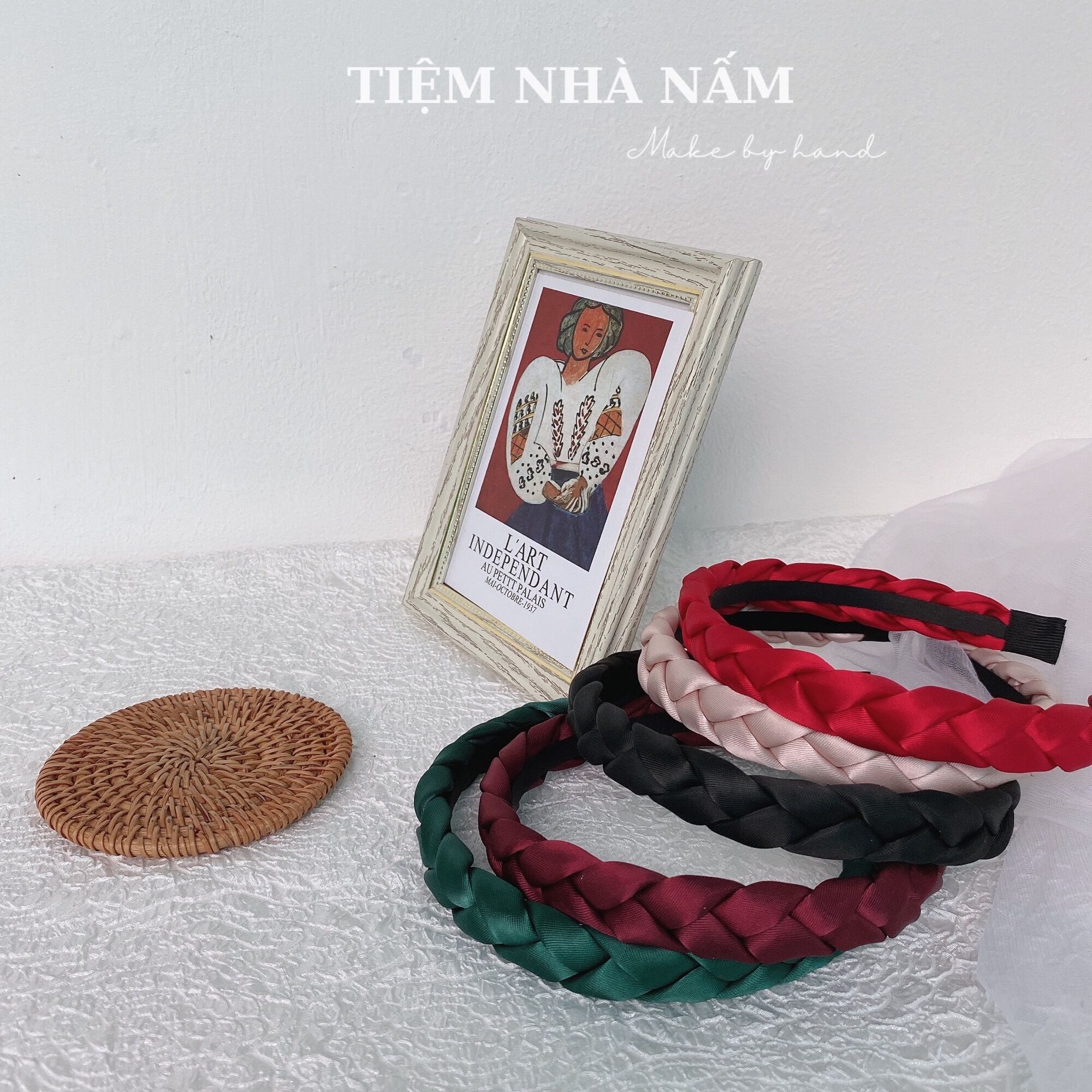 🎀 cài tóc tết bím lụa satin nhiều màu xinh xắn -