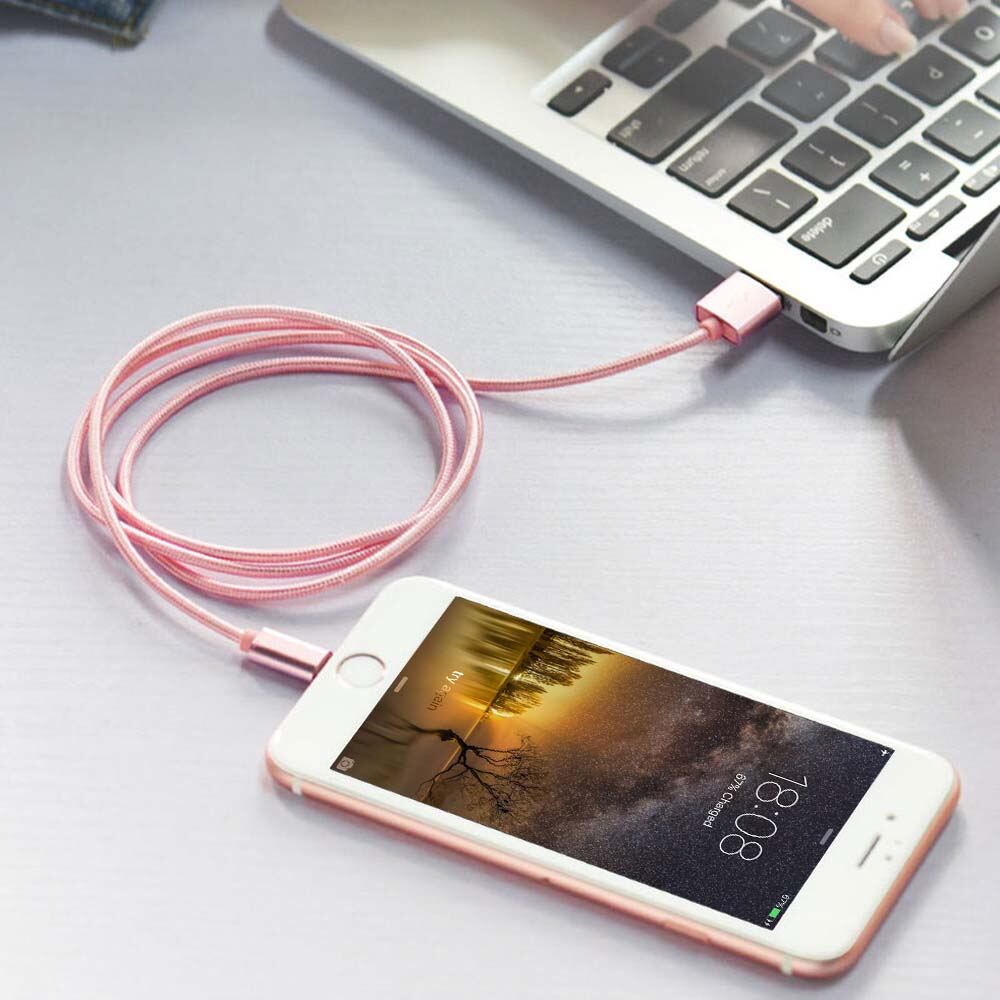 Cáp sạc bọc dù Lightning eData dài 1m cho iPhone/iPad - chống gãy, chống đứt