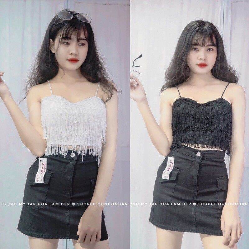 [HCM]Áo Hai Dây Tua Rua Kèm Ảnh Thật