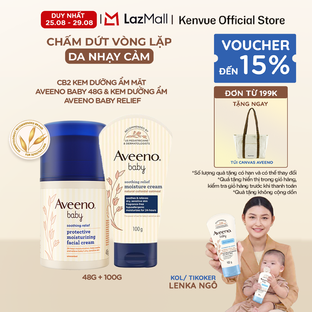 CB2 Kem dưỡng ẩm mặt Aveeno Baby  48g  Kem dưỡng ẩm Aveeno Baby  Relief Moisture Cream 100g