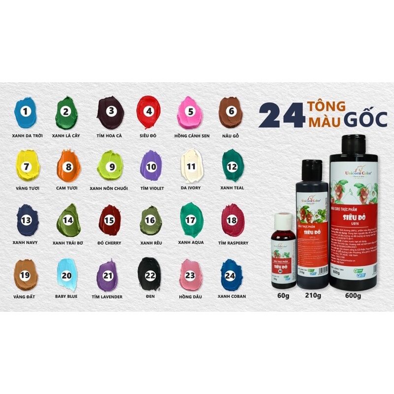 Màu siro thực phẩm Unicorn Màu SIÊU ĐỎ (60G)