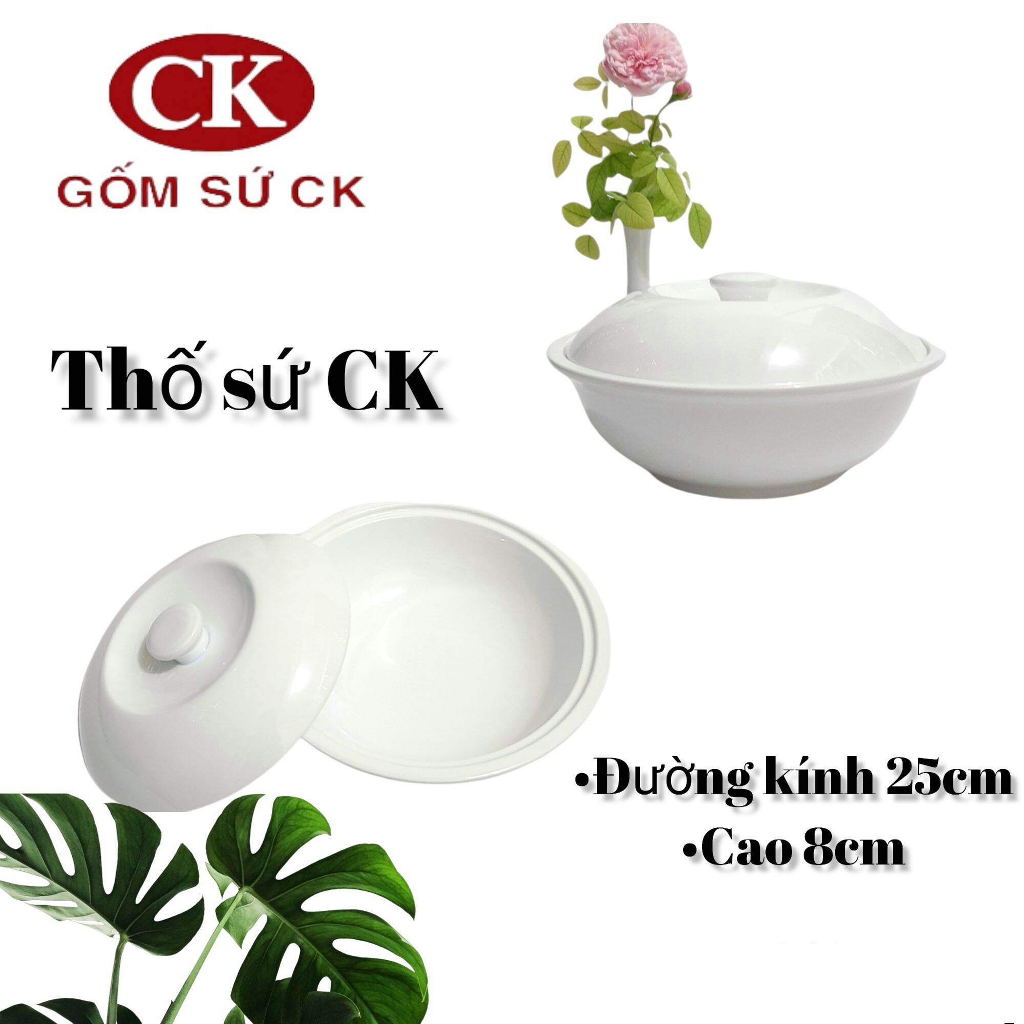Thố sứ lớn đựng cơm, soup gốm sứ CK Việt Nam