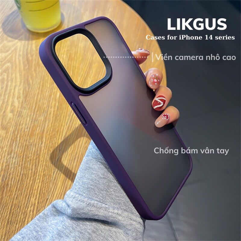 Ốp lưng chống sốc nhám mờ iPhone 15/ 15 Plus/ 15 Pro/ 15 Pro Max/ 14/ 14 Plus/ 14 Pro/ 14 Pro Max/ 13/ 13 Pro/ 13 Pro Max hiệu Likgus