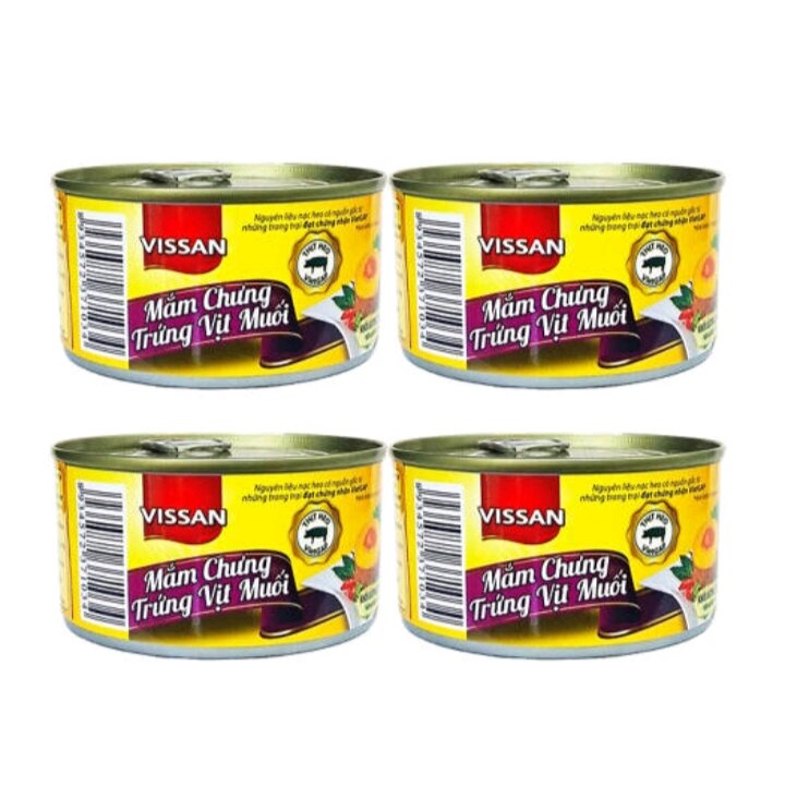 1 lốc 4 lon mắm chưng hột vịt muối vissan 200g
