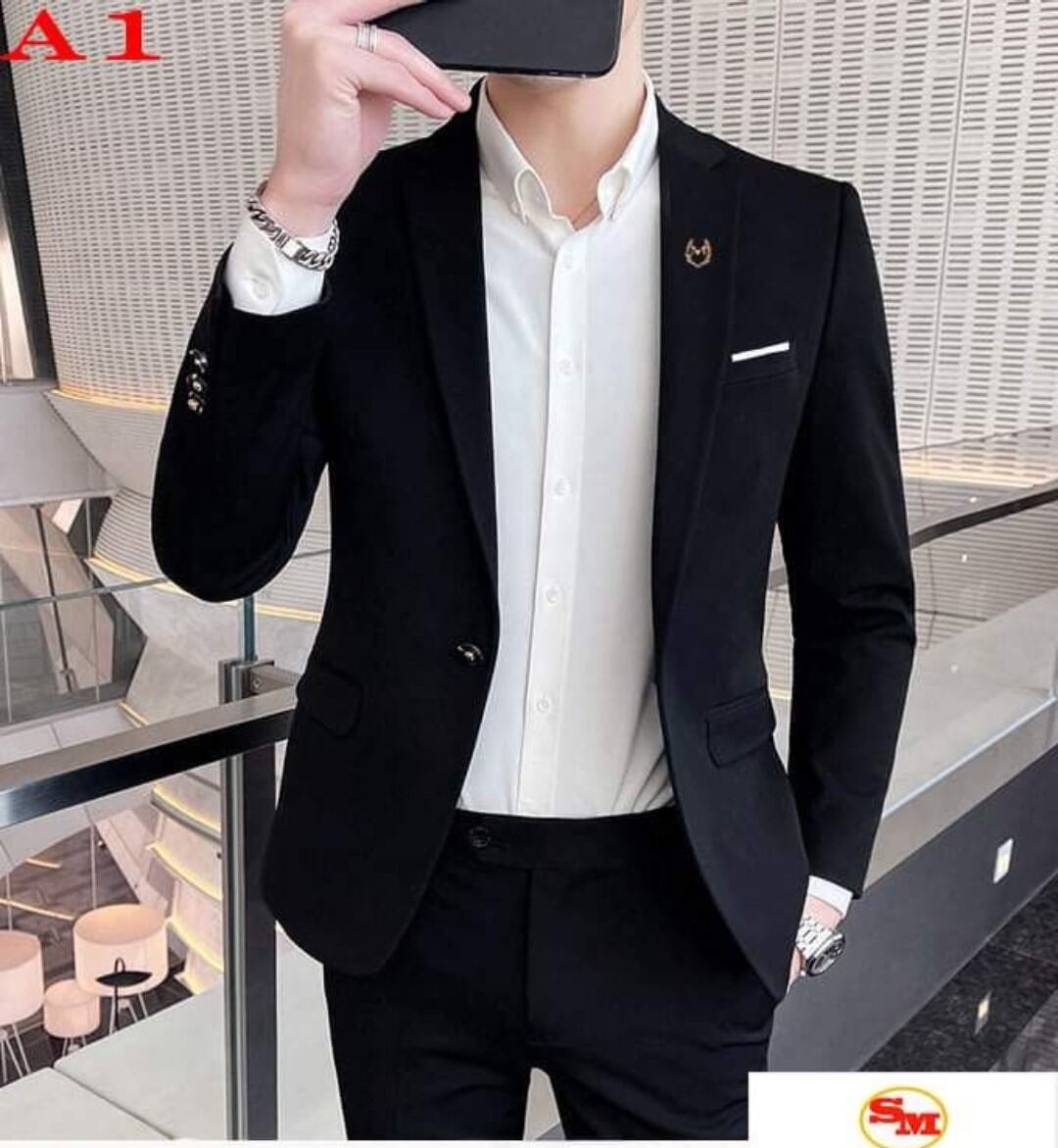 Áo khoác Blazer Nam Form rộng dài tay unisex basic chất Flannel Hàn cao cấp  hợp