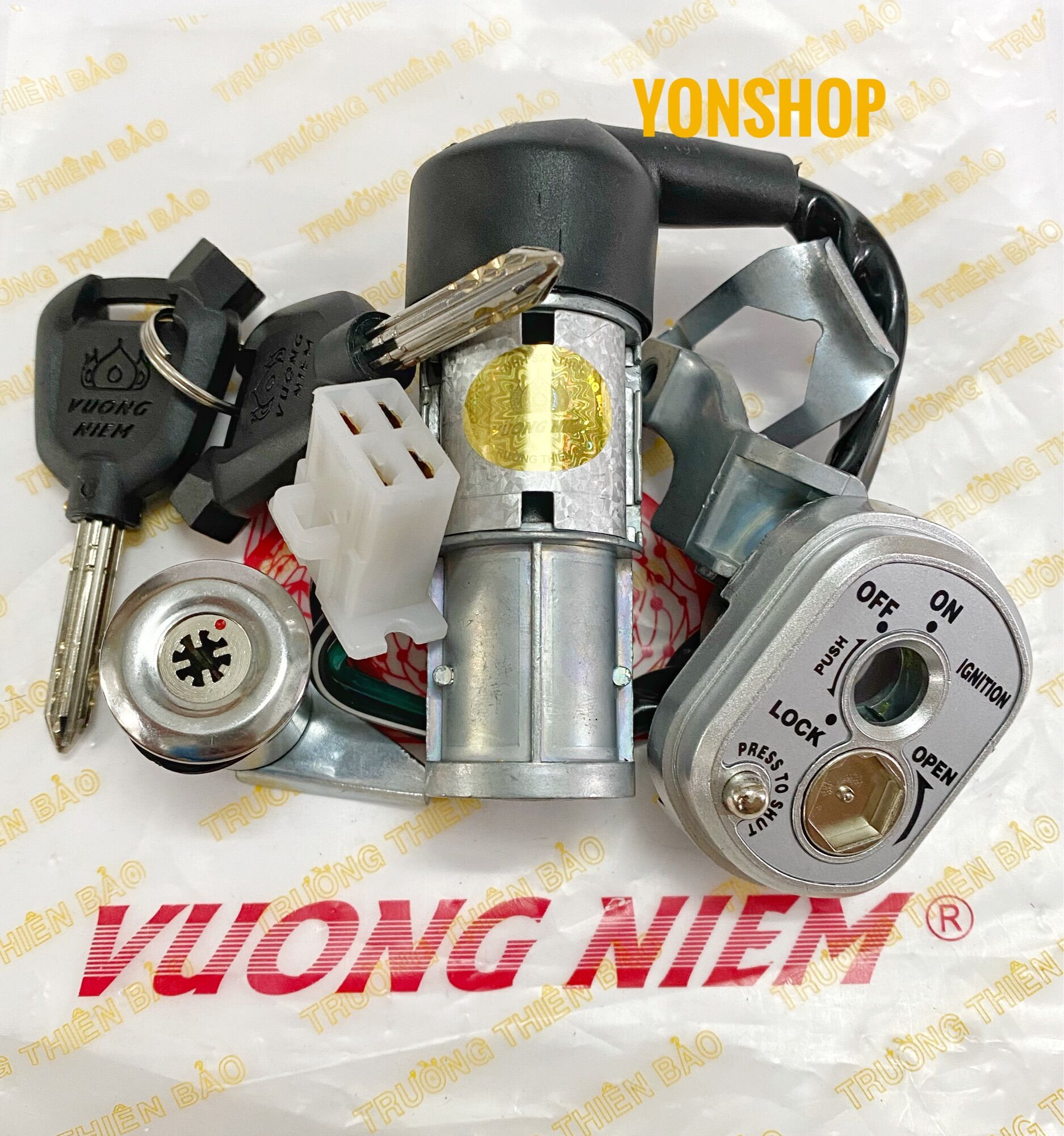 Bộ Ổ Khoá Xe Wave RSX 100 Chìa 8 Cạnh Chống Trộm Hàng Cao Cấp Chính Hãng VƯƠNG NIỆM