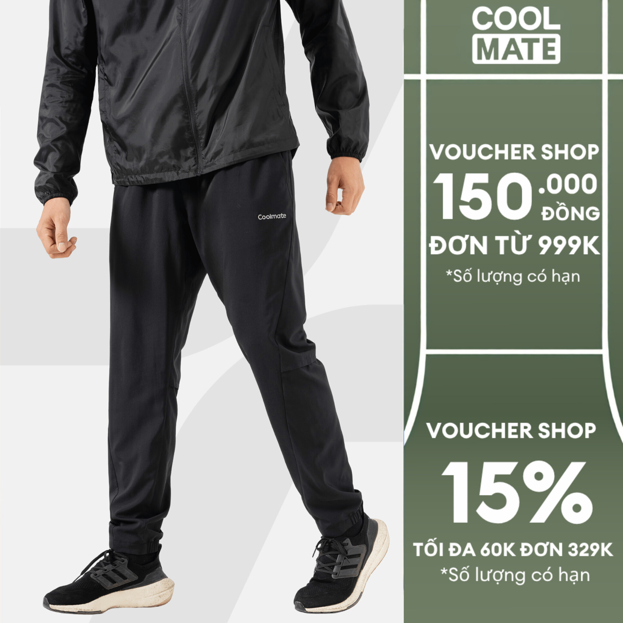 Quần dài thể thao nam chạy bộ Running Pant siêu nhẹ thoáng khí Coolmate