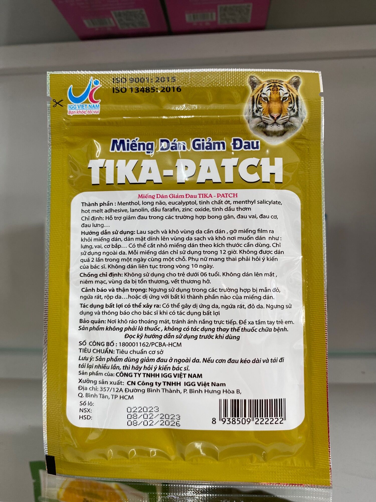 Miếng dán giảm đau con hổ Tika patch tiger ( 5 gói x4 miếng)