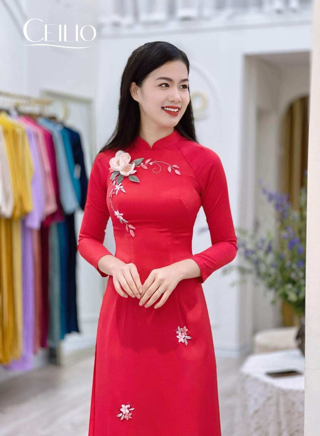 siêu phẩm Áo Dài lụa mỹ kết hoa
