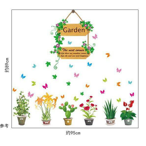 Decal dán tường khu vườn garden