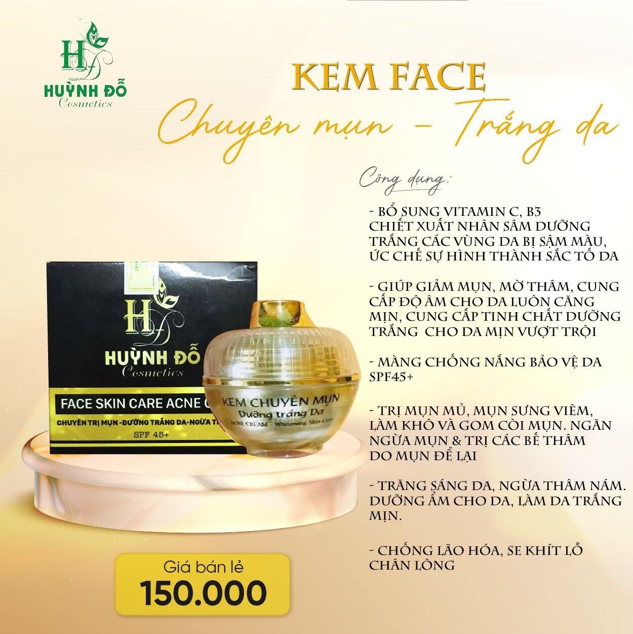 Face mụn huỳnh đỗ  3 hộp 330k và dưỡng trắng da