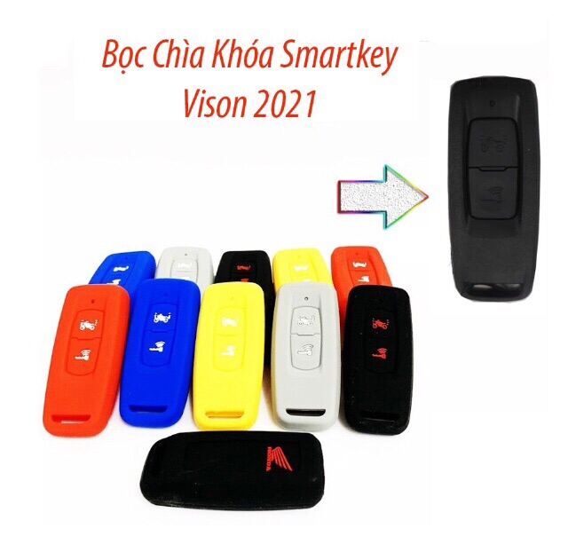 Bao Smartkey Vision 2021 , Bao Silicon đủ màu xe Vision 2021 ( giao màu ngẫu nhiên )