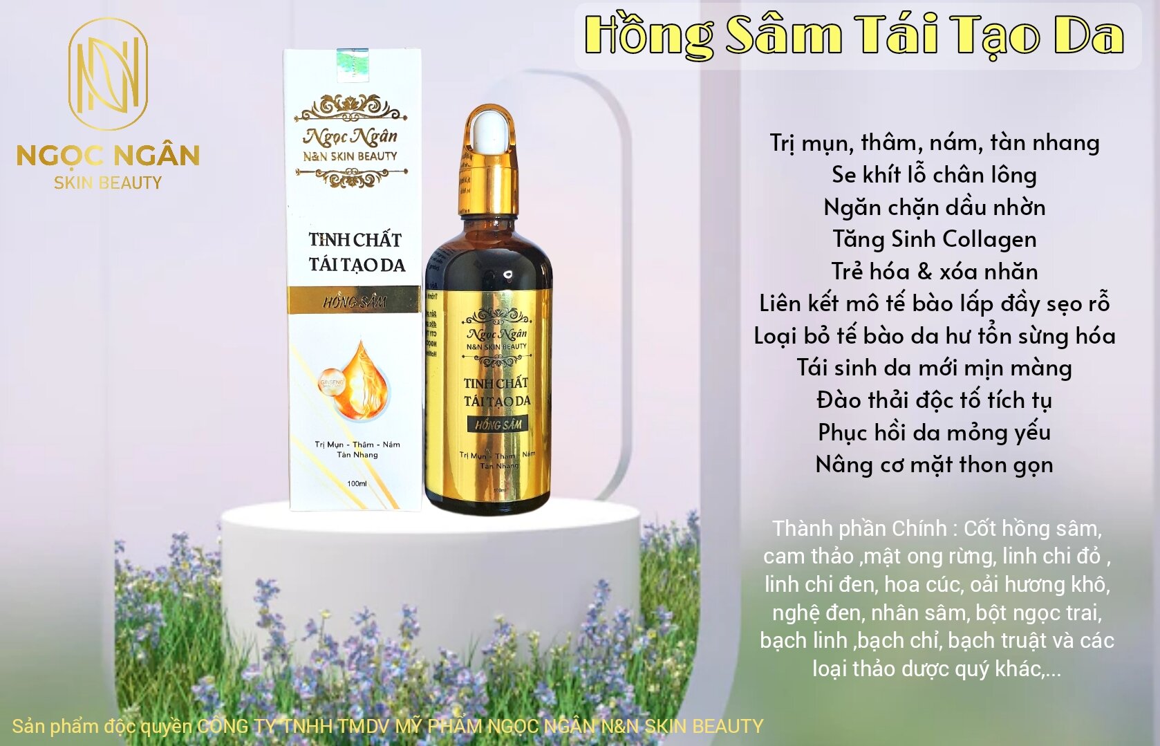 TINH CHẤT TÁI TẠO HỒNG SÂM ( CHÍNH HÃNG 100%  GIẢM GIÁ  20%)