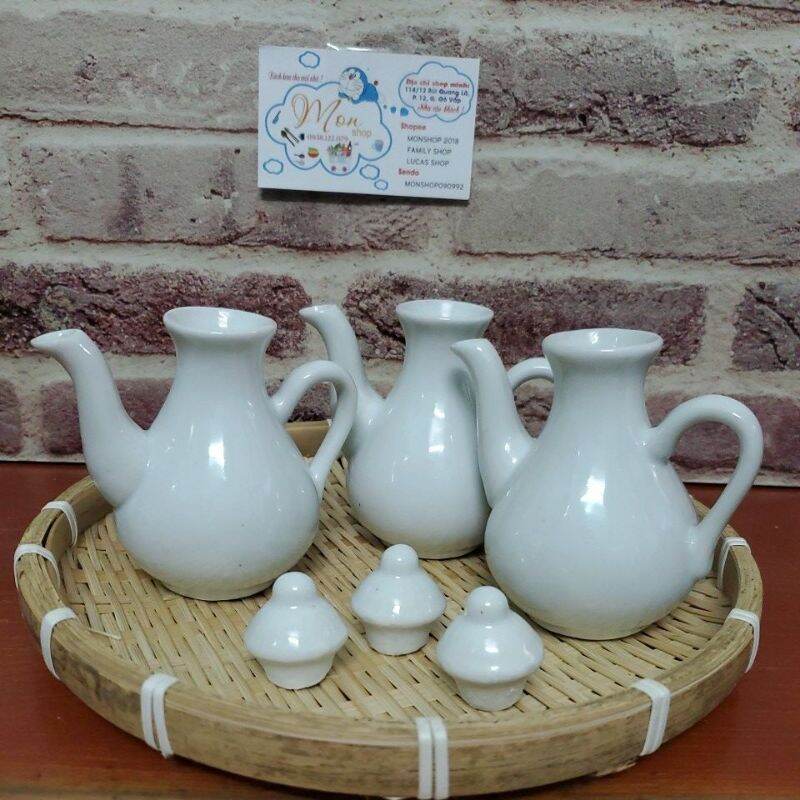 COMBO BÌNH NƯỚC CHẤM,RƯỢU SỨ TRẮNG NGÀ