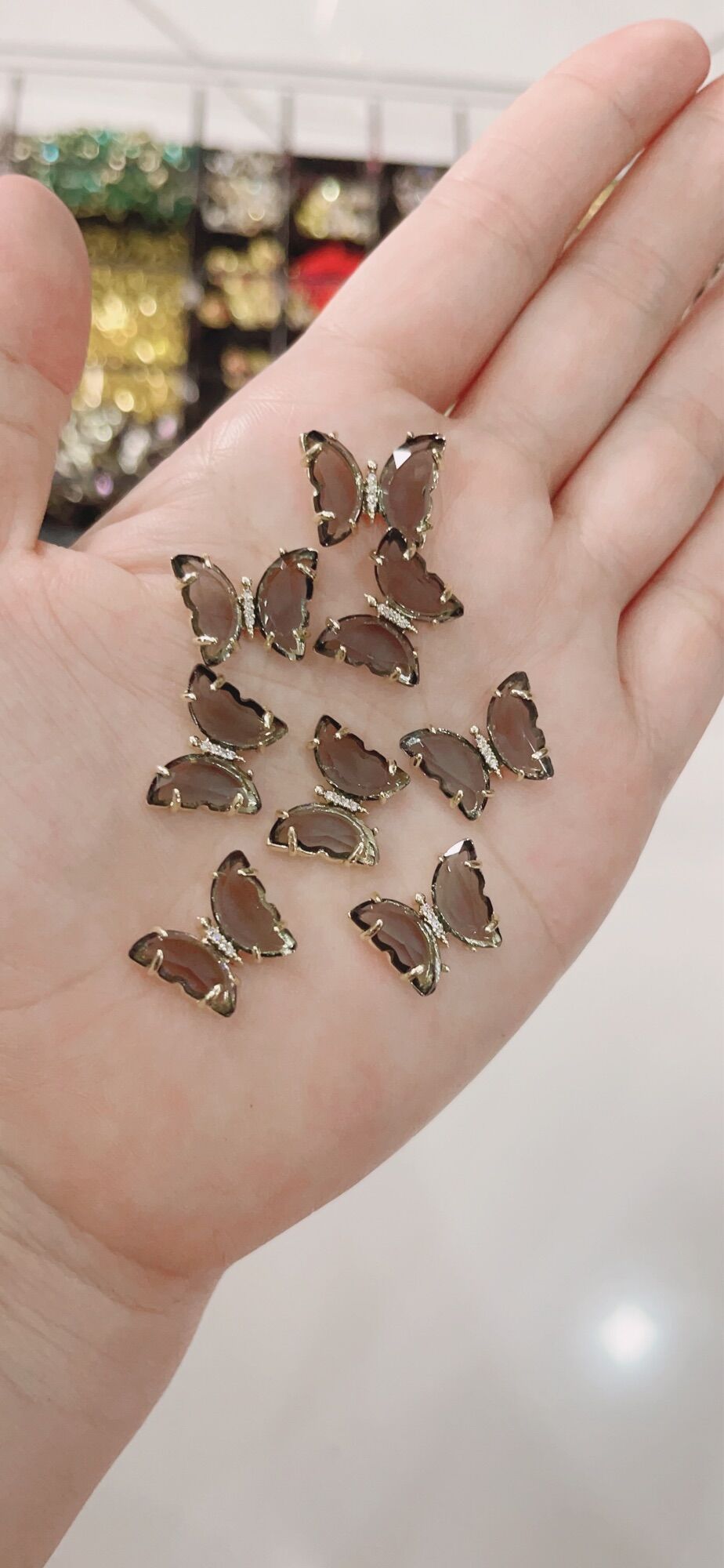 Charm Bướm đính móng tay nail đá pha lê trong suốt