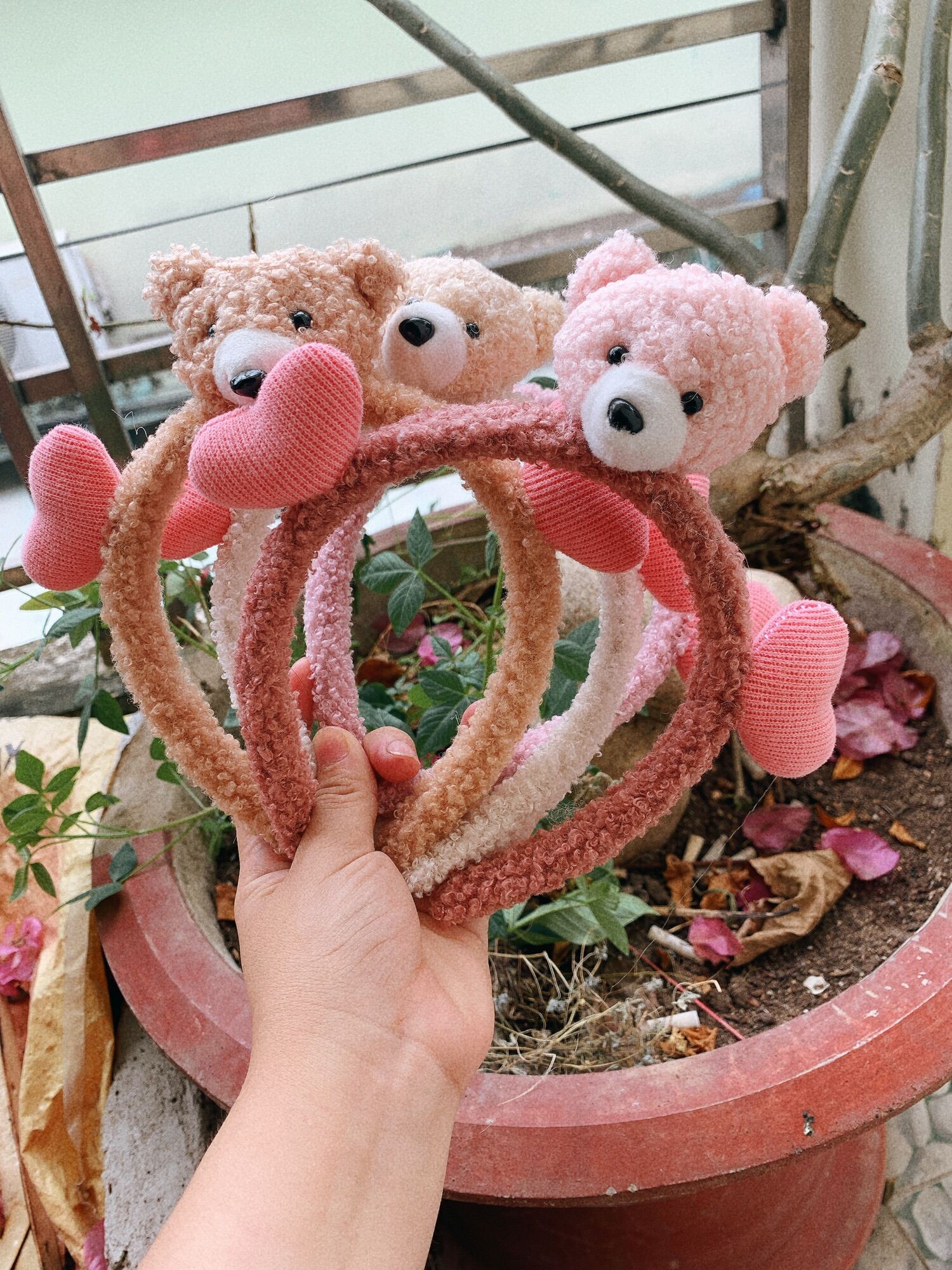 CC31 cài tóc bờm gấu + 2 tim băng đô