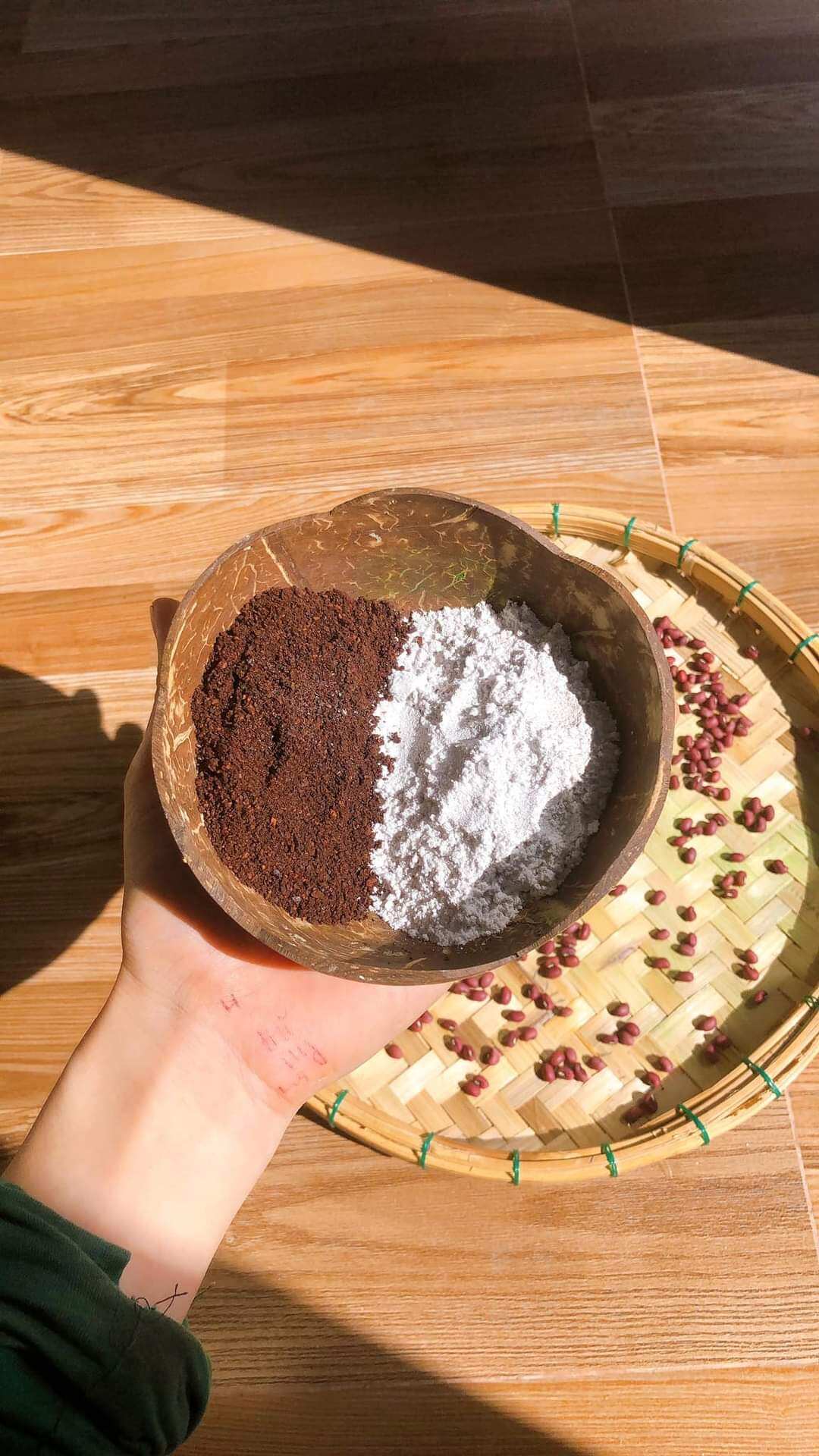 100g bột cám gạo cafe tẩy da chết body cực mịn da