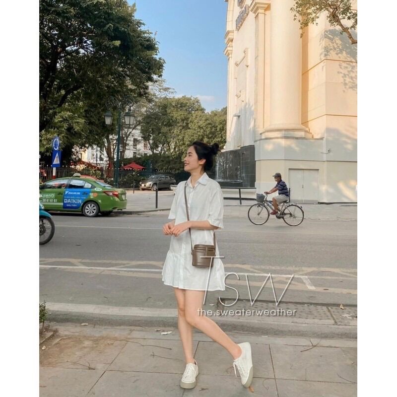 Váy sơmi đuôi cá chất thô hot hit 2021