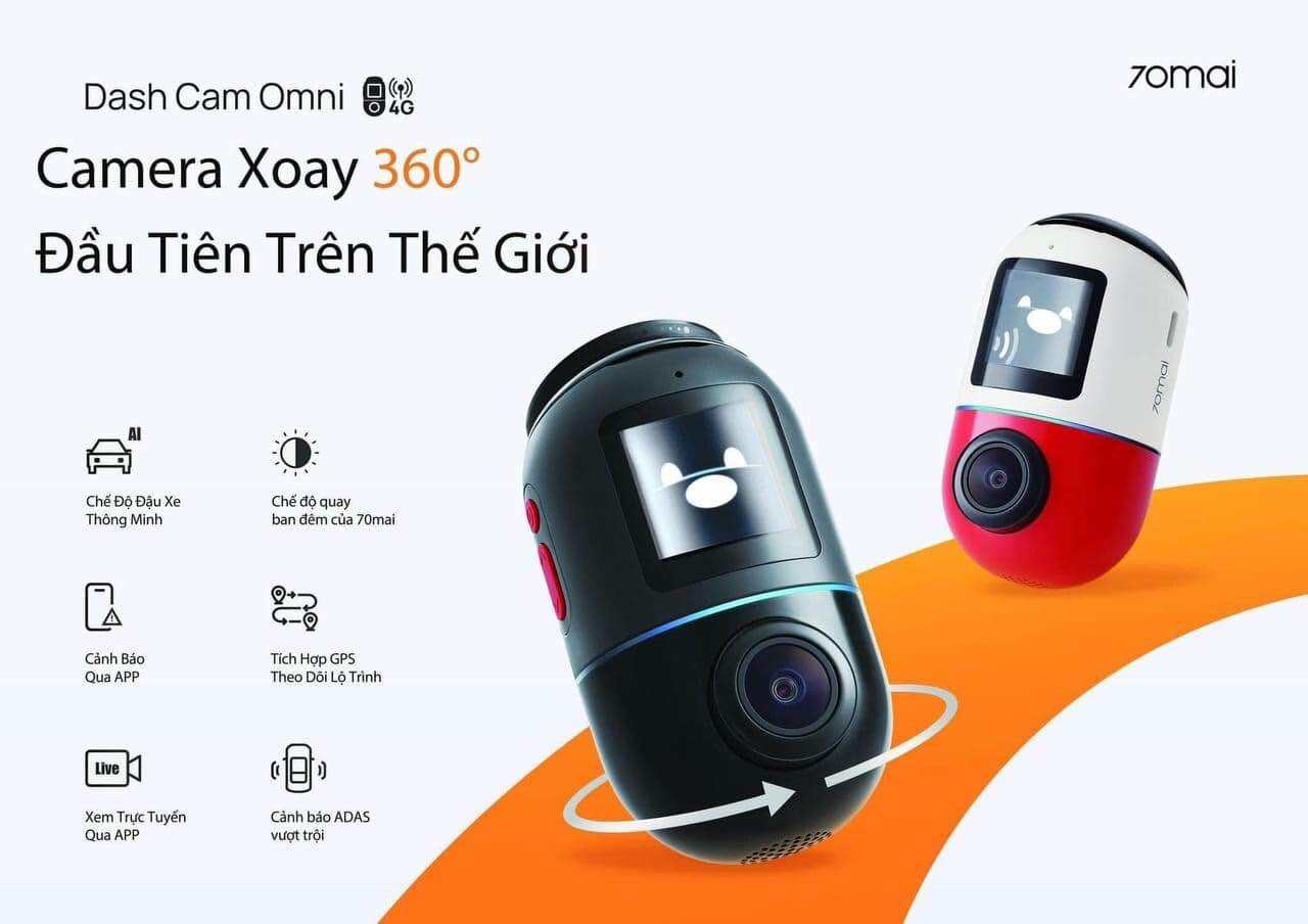 70mai Omni X200 - Camera Hành Trình Xoay 360 Độ, Xem Trực Tuyến Từ Xa