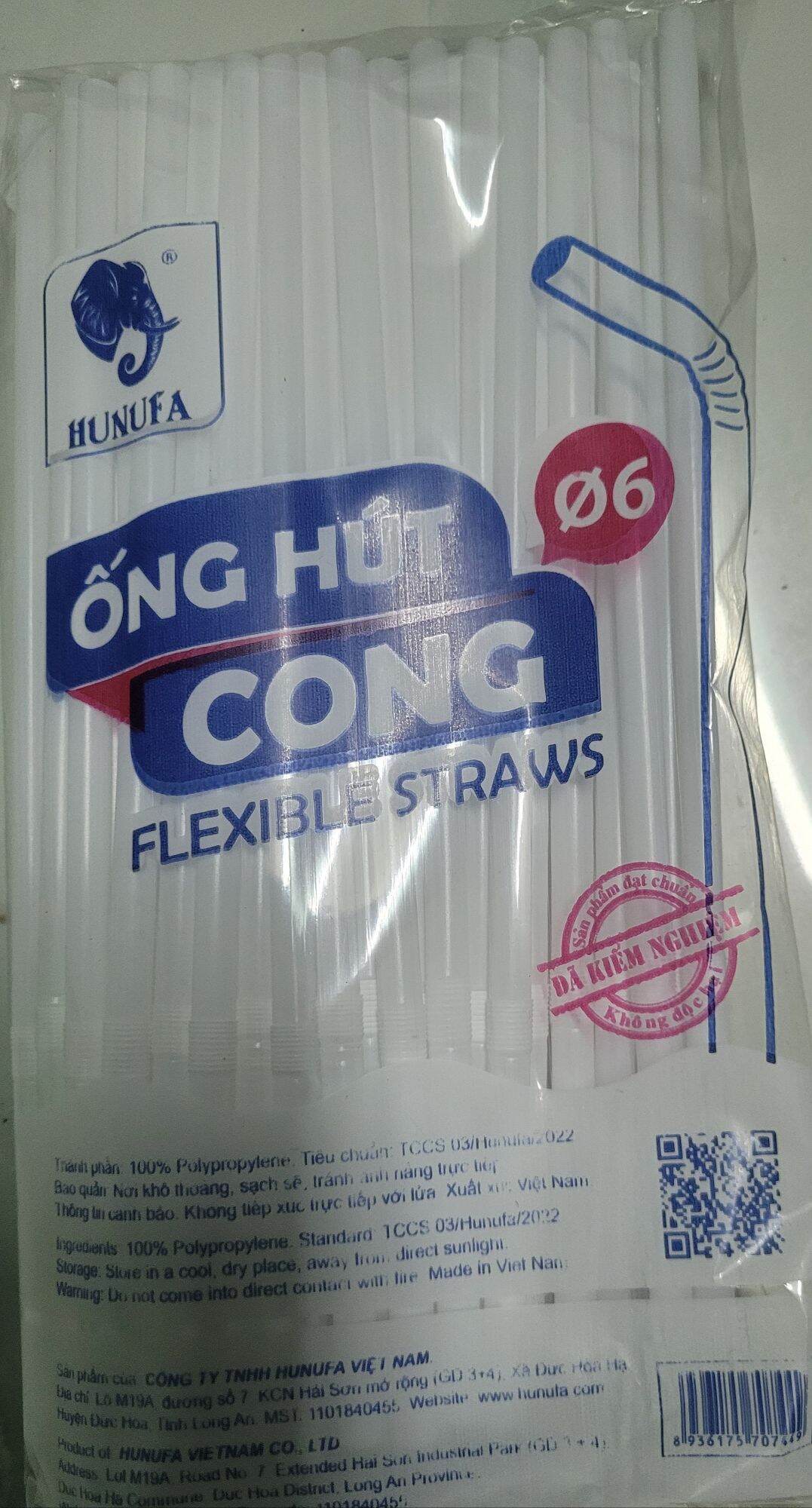 Ống hút cong đủ màu, ống hút trắng