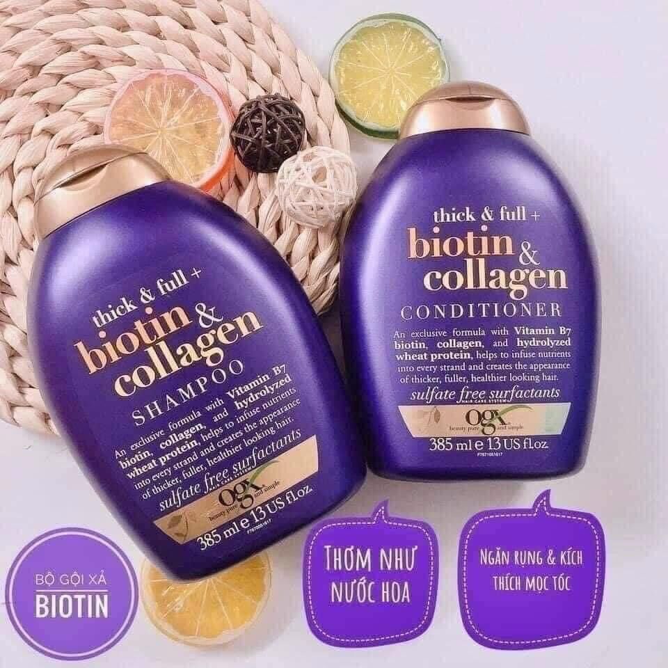 Cặp dầu gội biotin & colagen tím ngăn ngừa rụng tóc