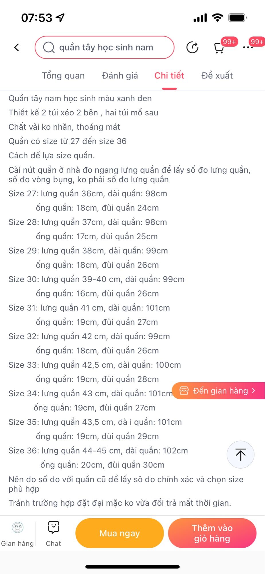 (sz28-37)Quần tây nam học sinh