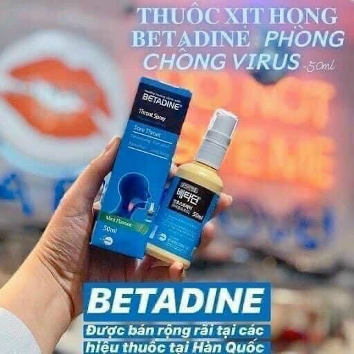 Xịt họng betadine sore throat spray 50ml hàn quốc - 9326