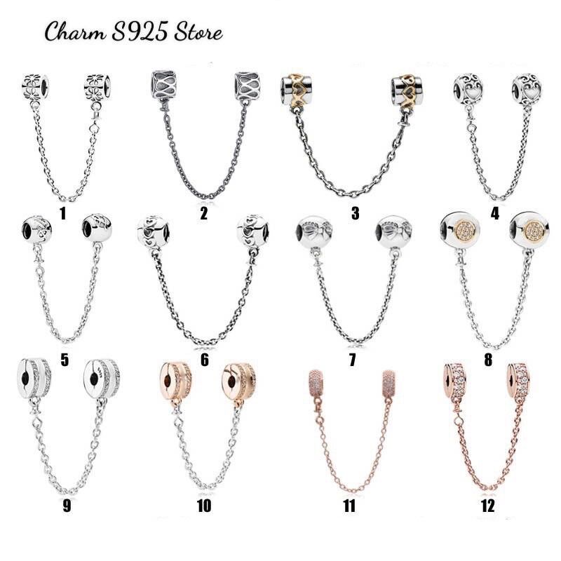 Charm pan ale khoá chặn xích nhiều mẫu bạc s925 cao cấp