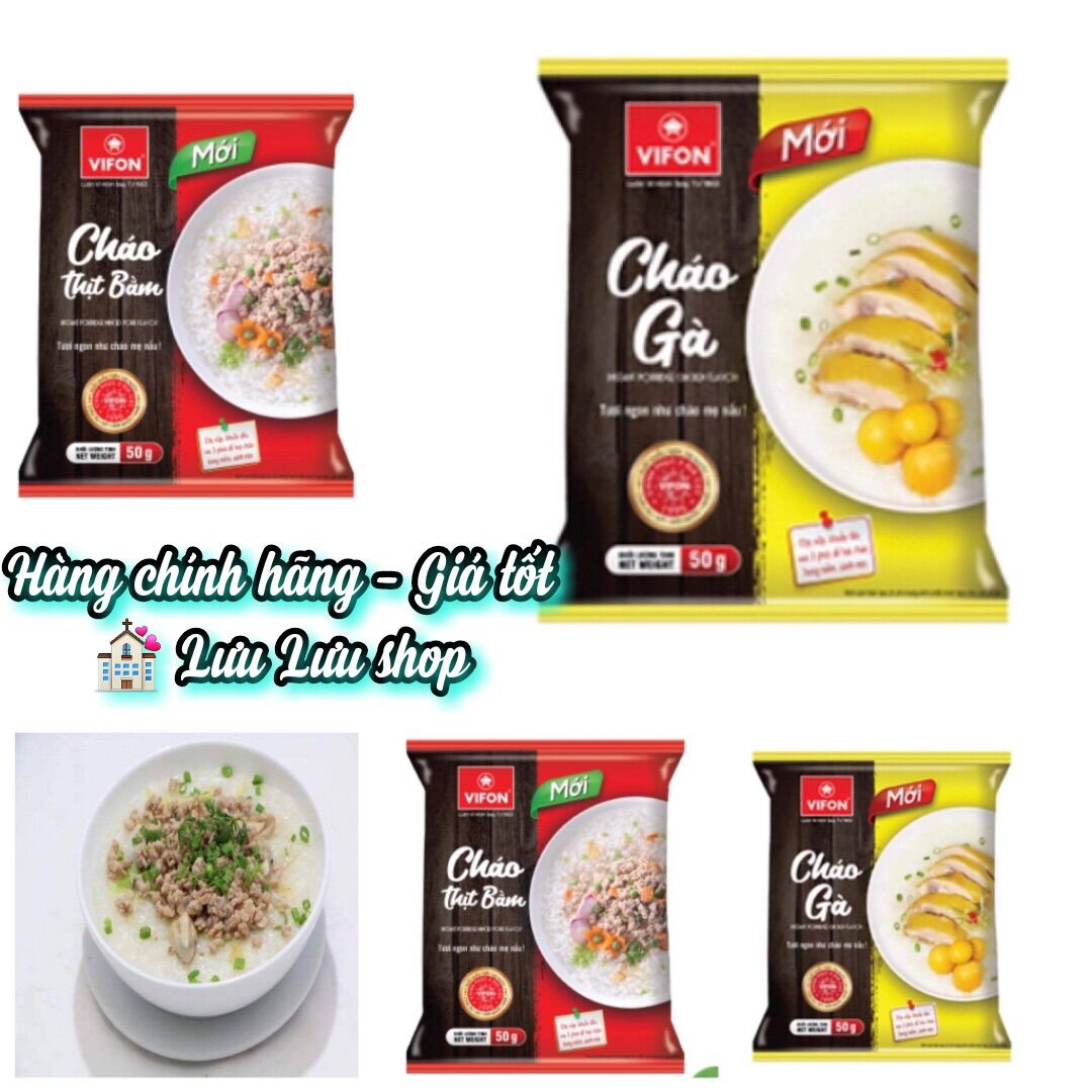 Combo 10 gói cháo ăn liền thịt bằm Vifon gói 50g