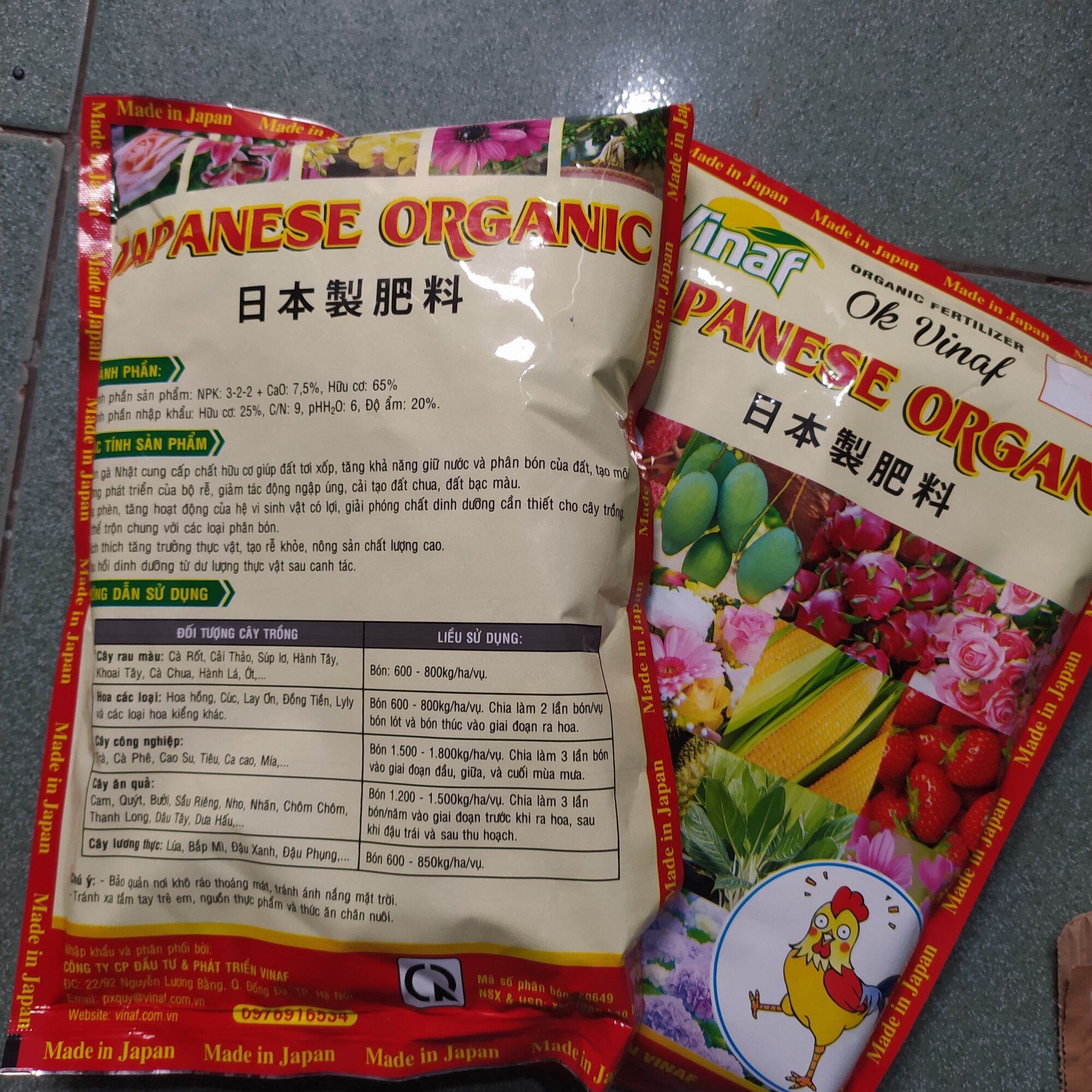 Phân gà hữu cơ nhật bản gói 1kg