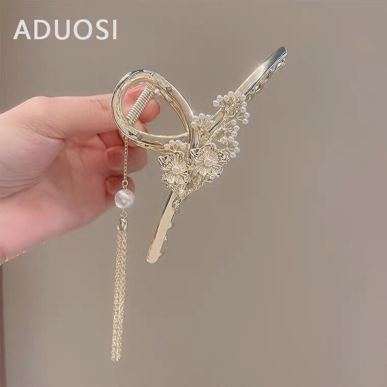 Kẹp tóc hoa mai bi tua rơi sang trọng phong cách hàn quốc