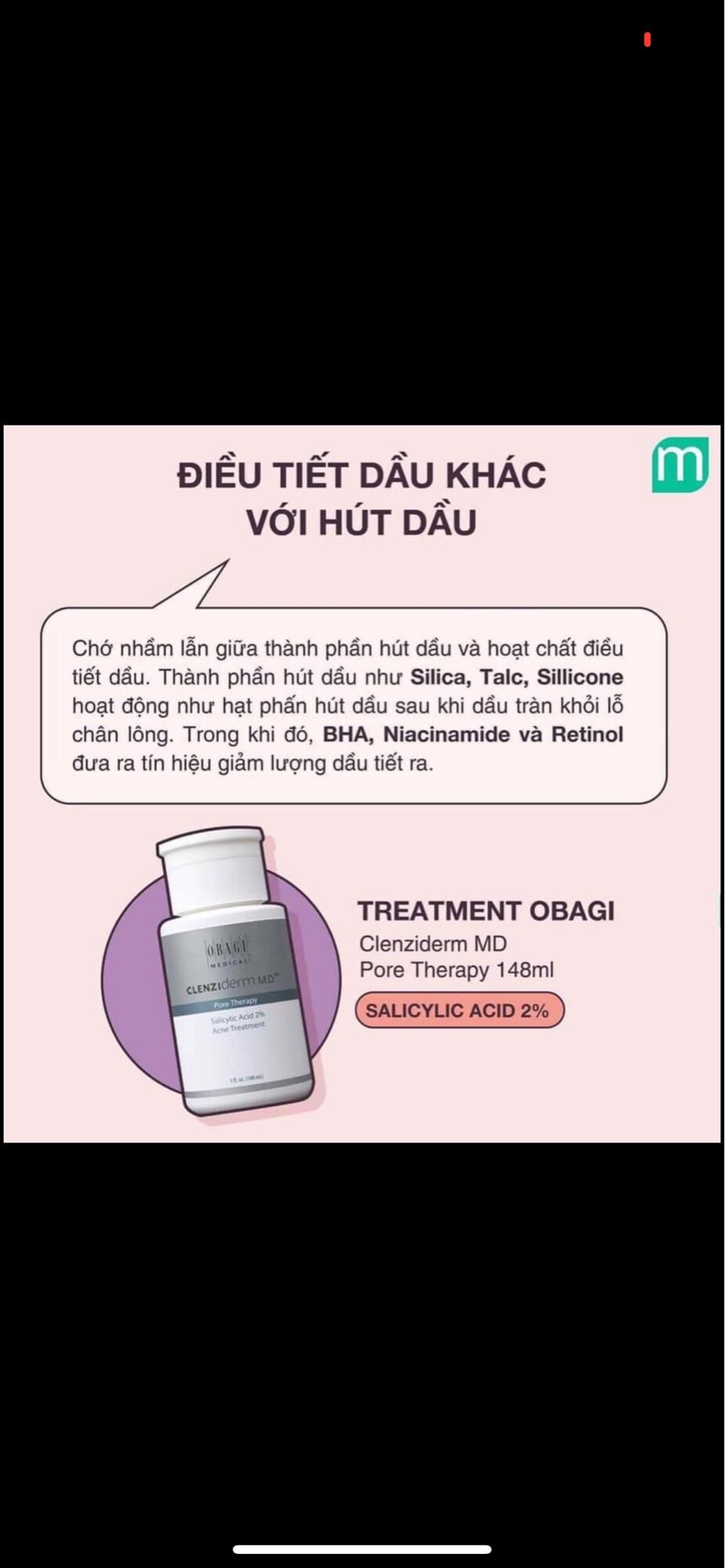 Dung dịch BHA giúp giảm mụn, dầu nhờn Obagi Clenziderm MD Pore Therapy 148ml