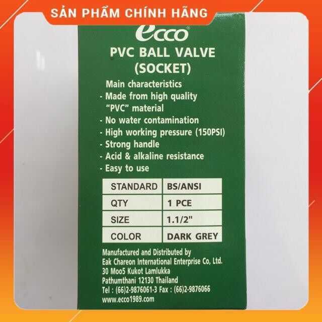Van khóa nước cao cấp ECCO phi 49 nhập khẩu từ Thái Lan