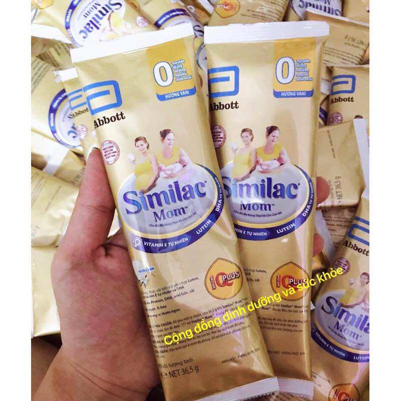 Combo 10 gói Sữa bầu Similac mom hương Vani hỗ trợ DHA và Cholin, Iốt giúp tăng cường não bộ thai nhi