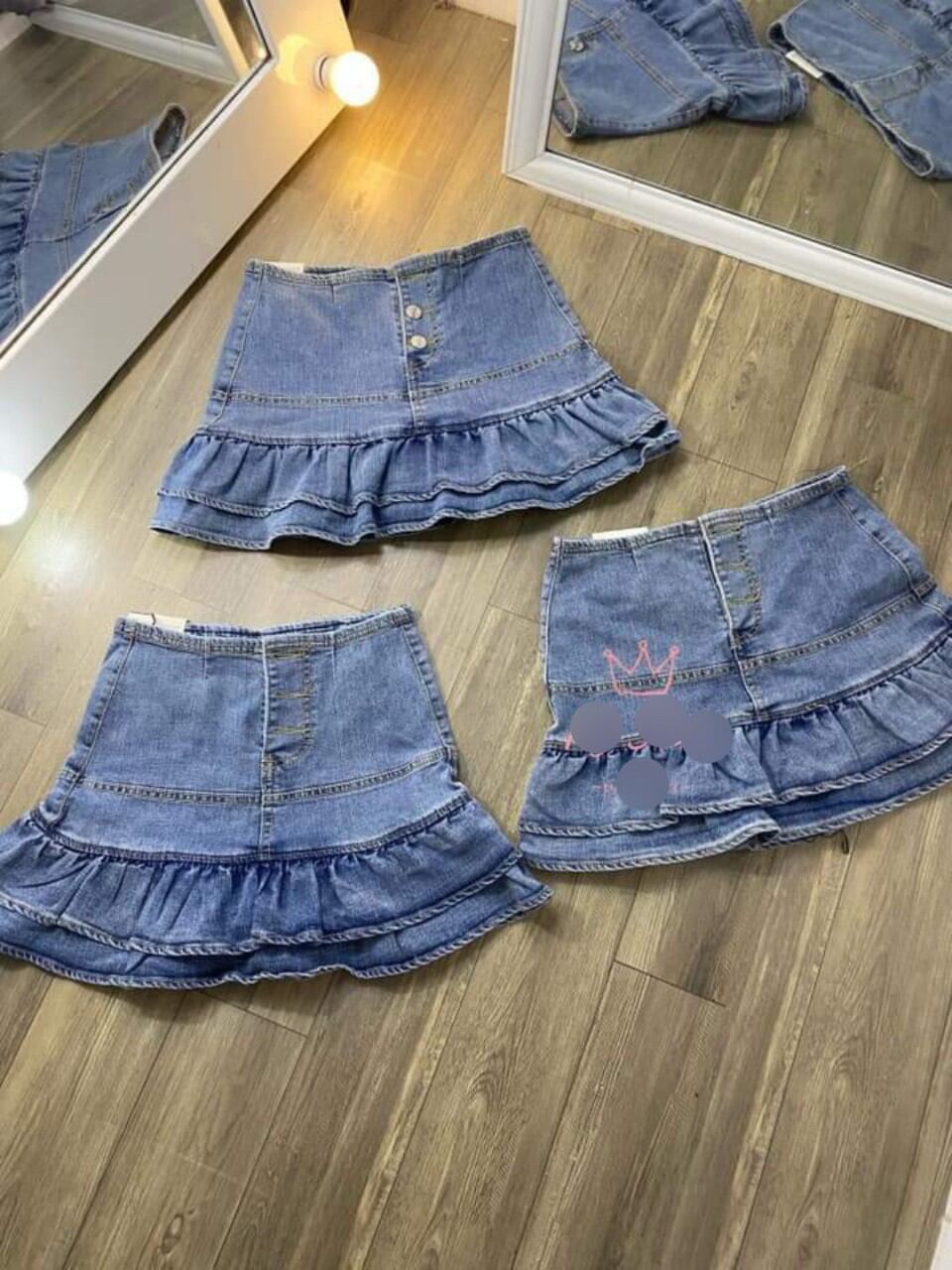 Chân Váy Kaki và Jean 2 Tầng